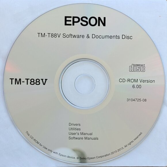 Vintage - EPSON TM-T88V Printer Software & Documents CD Version 6.0, 2013 - Picture 2 of 2